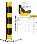 Heavy Duty Reflective Rubber Column Protectors Black And Yellow Anti Collision Corner Guards For Garages And Warehouses durable side bumpers 60 to 150 cm lengths.