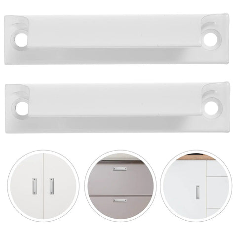 2-Piece Aluminum Cabinet Handles In White Finish For Kitchen Cupboards And Dresser Hardware, Small Decorative Door And Drawer Pulls