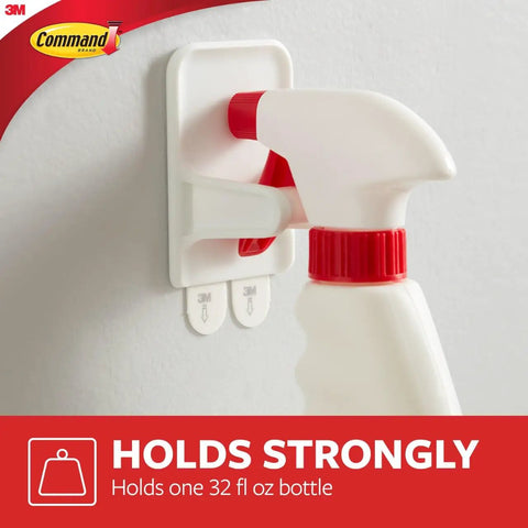 Spray Bottle Hangers Set With Two Mounts And Four Strips Holds Up To 32 Fl Oz Damage Free Wall Mount For Cabinet Kitchen Or Under Sink