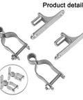 Hardcore 304 Stainless Steel Gate Hinges 2 Pack Heavy Duty Pipe Brackets Fit 35mm Farm Fences Barn Doors Garden Gates With Full Hardware Kit For Zero Sweat Backyards And Fast Weekend Install showing close-up of brackets and bolts.
