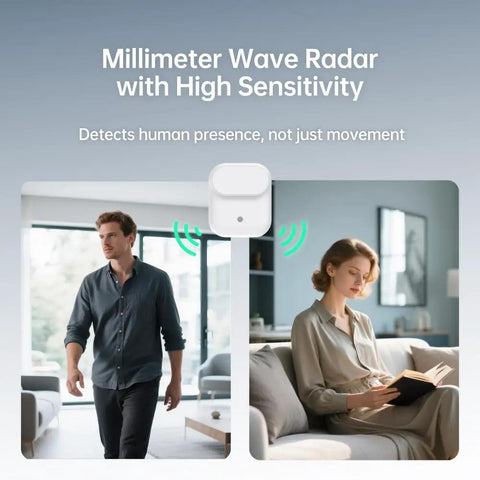 Wireless Human Presence Sensor With MmWave Radar For Occupancy And Motion Detection Battery Powered IPX3 Water Resistant
