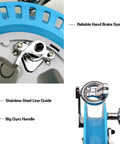 Big Kite Reel With Brake For Easy Outdoor Flying showing reliable hand brake system and stainless steel line guide
