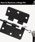 How to remove a hinge pin from Matte Black Interior Door Hinges 3.5 Inch With Quarter Inch Radius Corners, using a nail and hammer
