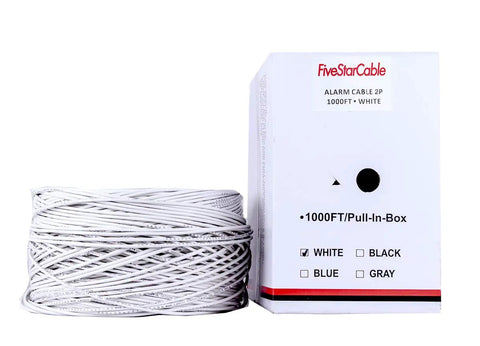 22 AWG 4 Conductor Alarm Wire Cable Pro Installer 1000 Ft White PVC Jacket CL2 Rated For Power And Signal Transmission Ideal For Home Security Alarm Systems And Audio Installations For Pros