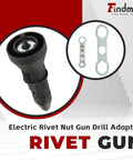 Tough As Nails Electric Rivet Nut Gun Drill Adapter For Cordless Drills shown with attachments, durable design for industrial tasks.
