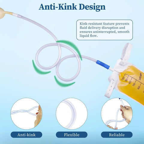 Artojoy 36-inch catheter extension tubing for urinary drainage bag, kink-resistant, flexible clear tubing, 6-pack