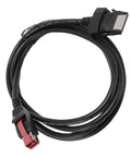 Beefed Up Pro Grade PVC POS Cable For Barcode Scanner And Printer 5.9ft Data Transmission Cord coiled with connectors visible