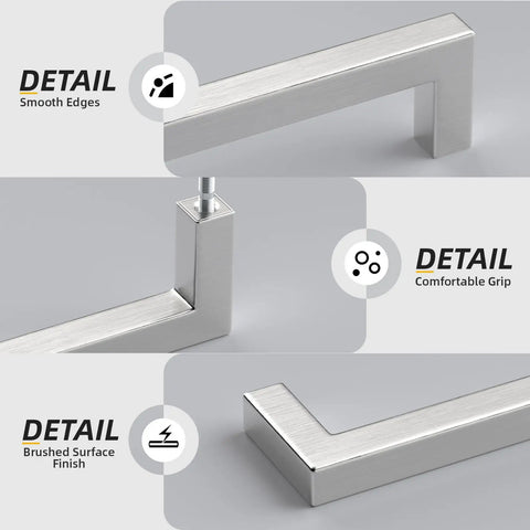 40 Pack 3 Inch Brushed Nickel Cabinet Pulls Square Drawer Handles For Kitchen Cabinets Cupboards And Dresser details