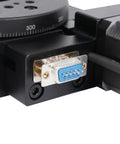 Close-up of 360 Degree Electric Optical Rotating Platform With 100mm Laser Grade Rock Solid Bearing Rotary Table connection port