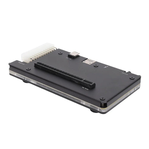 Crush Lag And Boost Frames With This External Gpu Dock Featuring Thunderbolt 3 Or 4 Usb4 Egpu Enclosure For Gaming And Slick Video Editing Solid Aluminum Frame, top view with PCIe slot and connectors.