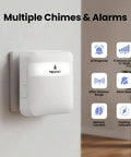 Wireless Doorbell Chime With 32 Dope Ringtones, Pair Up To 20 Sensors, 500ft Range, 5 Level Volume, LED Indicator, Perfect for Home, Store, Office, and Caregiver Use mounted on wall