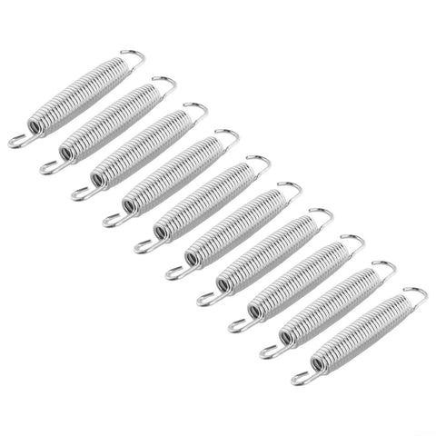 Super Tough 50Kg Load Extension Springs 10 Pack Heavy Duty Steel Made For Garage Doors And Trailer Ramps That Never Snap Plus Great Elasticity! visible in a row.