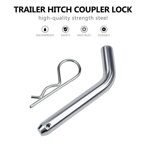 Trailer Hitch Pin And Clip With Grooved Head For Easy Install Five Eighth Inch Diameter Fits Two Inch And Two And A Half Inch Receivers Four Pack Heavy Duty Steel Ready For Towing And Rack Accessories, steel hitch pin and clip