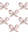 Pink Bow Drawer Pulls And Cabinet Knobs Set, 6 Pack, Solid Metal Handles For Dresser, Vanity, And Kid Friendly Furniture, Adorable Nursery Chic Accent, Easy Swap, Durable And Modern. 6 pink bow knobs