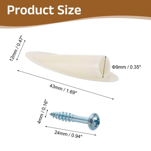 100 Pack Plastic Pocket Hole Plugs with 9mm Slant Caps and Pocket Screws for Pocket Hole Jig Woodworking Gear Beige Kit size diagram