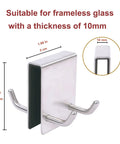 Over Shower Door Towel Hooks For Frameless Glass Bathrooms Brushed Nickel Two Pack Easy Install No Drilling Hanger For Towels