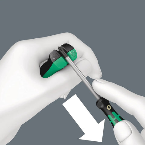 Using Magnetizer SB 48 mm Magnetic Screwdriver Bit Tool For Snappy Slip Free Fastening on screwdriver with arrow