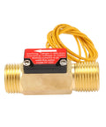 Water Flow Sensor Switch Hall Effect Inline Meter 1 To 30 LPM For Water Heaters Boilers Coffee Machines Dispensers Brass Body