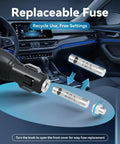 Smooth Moves 200W Car Power Inverter DC 12V To 110V AC with replaceable fuse shown in a modern car interior.