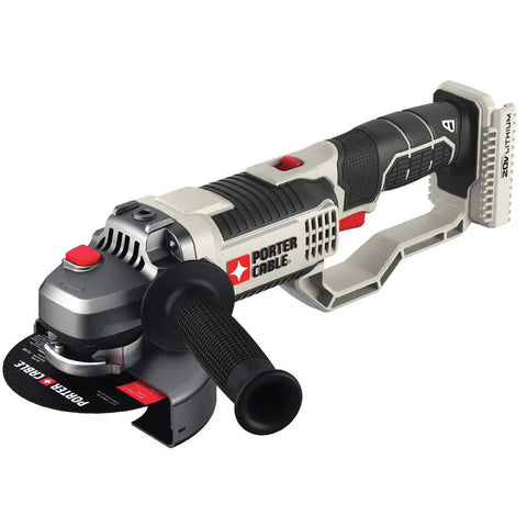 Professional 20V Max 4.5 Inch Angle Grinder with cast housing, overmolded grip, and fast 8500 RPM drive.