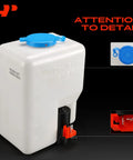 Top Shelf Universal Windshield Washer Pump And Fluid Reservoir Tank Bottle Kit With Slick 12 Volt Motor spray nozzle and cap detail.