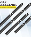 Angle grinder attachments kit with black extension rods and 5/8-11 threaded ends, shown diagonally.