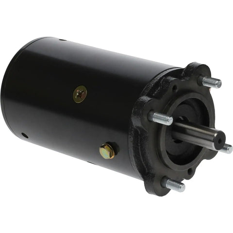 Heavy Duty 12 Volt Winch Motor Replacement For Cam Industries Hickey Tulsa Machinery, black cylindrical motor with mounting studs.
