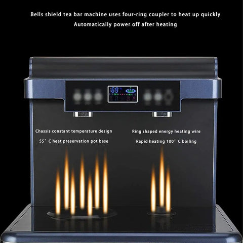 Vertical Hot And Cold Water Dispenser With Button Control, Dual Outlet Desktop Office Water Station front panel view