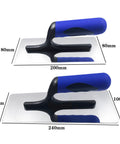 Venetian Plaster Trowels Set Two Piece Stainless Steel Pro Grade With Easy Grip Ergonomic Rubber Handles, sizes 200x80mm and 240x100mm
