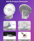 Govee Smart Recessed Lighting 4 Inch, LED Downlight 800 Lumen, 8 Pack dimensions chart with specs and installation details.
