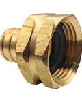 Beefy Brass Garden Hose Adapter Swivel Fitting Three Quarter Inch PEX Barb To Three Quarter Inch GHT Female Connector No Fuss Heavy Duty High Pressure Rust And Corrosion Resistant Patented Design For Leak Free Outdoor Watering, brass fitting