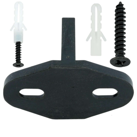 6 Pack Barn Door Floor Guide For Pocket Door Bottom Durable POM Construction Smooth Quiet Glide Includes Screws And Anchors Size 1.71 In Long 0.96 In Wide 0.78 In High Suitable For Bottom Rail Alignment And Stable Track Support product image showing guide, screws, and anchors.
