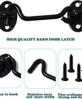 4 Inch Barn Door Latch Lock Kit With Eye Hook Sliding Door Lock Hardware Screws Included Rust Resistant Metal Gate Latch For Barn Doors Built Tough Easy Install 2 Pack showing latch, hook, and screws.