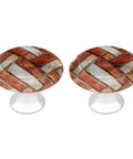 Super Cool Watercolor Terra Cotta Floor Tile Inspired Round Crystal Glass Drawer Cabinet Knobs With Stainless Steel Base Includes Screws