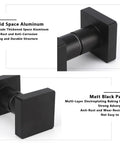 Back To Back Matte Black Aluminum Shower Door Handle Set With Round Knob Double Sided Bathroom Grab Bar Push Pull Handles Durable Aluminum Alloy Construction No Fuss Install Modern Space Saver For Bathrooms, square pull handle