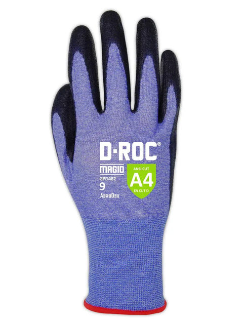 Lightweight AeroDex Polyurethane Palm Coated Work Glove, ANSI A4 Cut Resistant, Ultra Dexterity, front view, size Small 7