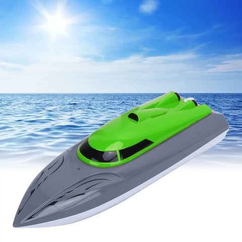 RC Speed Boat With Dual Motors And Large Battery, Durable ABS Chassis For Tough Play, Drag Reduction Design For Speedy Runs, Green on water