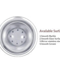 Suction cup back of Adjustable Shower Head Holder with No Drill Wall Mount, Removable on marble, glass, metal, ceramic surfaces.
