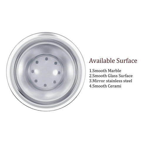 Suction cup back of Adjustable Shower Head Holder with No Drill Wall Mount, Removable on marble, glass, metal, ceramic surfaces.