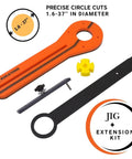 Circle Jig For Trim Routers Precise Circular Cutouts From 1.6 In To 37 In Adjustable Radius Kit with components displayed