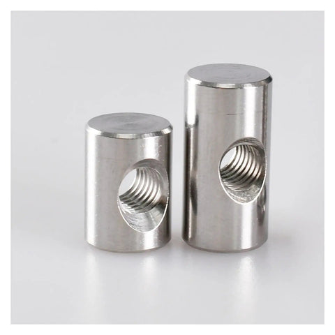 Barrel Nut Dowel Set M5 304 Stainless Steel For Furniture Construction With Cross Hole Hammer Embedded Easy Bolt Alignment And Rust Resistant Beefy Joints 10 To 30mm Includes 5 To 20 Pieces