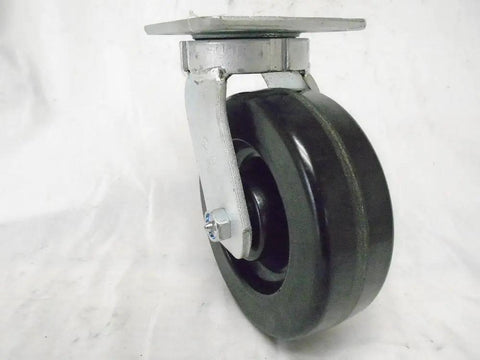 Tough As Nails Six Inch By Two Inch Kingpinless Phenolic Caster Kit, single swivel wheel with solid phenolic tire.