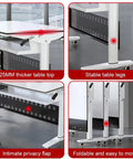 Top Shelf Flip Top Mobile Training Table And Two Chair Set With Dead Simple Folding Operation showcasing 25MM thick tabletop and stable legs.