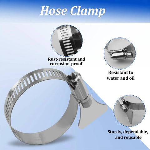 Heavy Duty Pool Hose Clamps Set For Above Ground Pools One And A Quarter Inch Stainless Steel Connector Clips 4 Pack