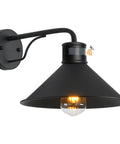 Outdoor Barn Lights With Motion Sensor 10 Inch Industrial Exterior Wall Light Rugged Waterproof Matte Black for Porch Garage Patio House