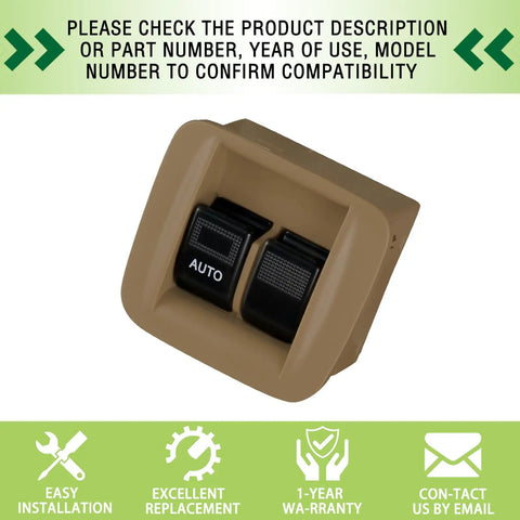 Center Console Auto Power Window Switch Tan Ride-Ready For Mazda Miata MX-5 1998 1999 2000 Up Down Function Direct Fit