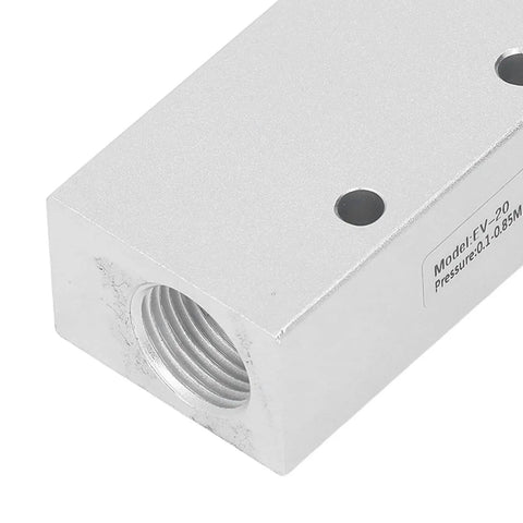 Close-up of Heavy Duty Pneumatic Vacuum Generator and Air Operated Ejector Pump featuring solid aluminum frame and threaded connector.