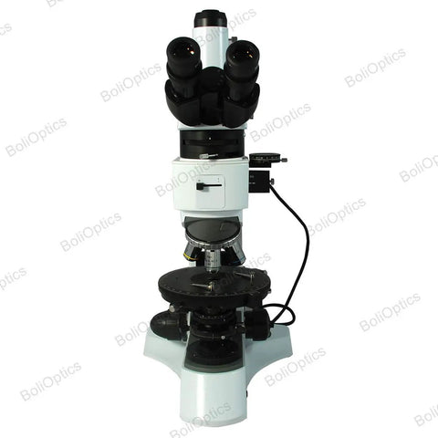 Pro Grade 50X To 1000X Trinocular Polarizing Microscope With Dual Halogen Lighting And Infinity Plan Achromatic Objectives For Petrology Geology Laboratories Medicine Biology PL13010333 front view