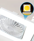 Socket Ceiling Fan, E27 Screw Base with Remote, Small Ceiling Fan with Light showing double head fan design for improved air circulation.