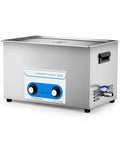 Heavy Duty 30 Liter Ultrasonic Cleaner With 40kHz Heated Tub And Solid Stainless Body for clean carburetors and jewelry.